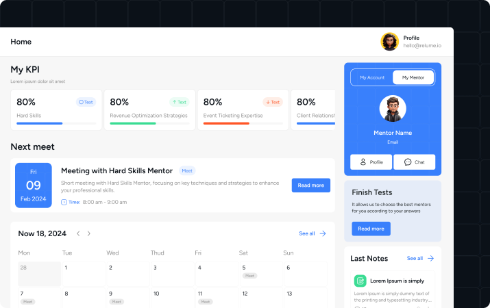 MentorMatic Platform Dashboard Screenshot